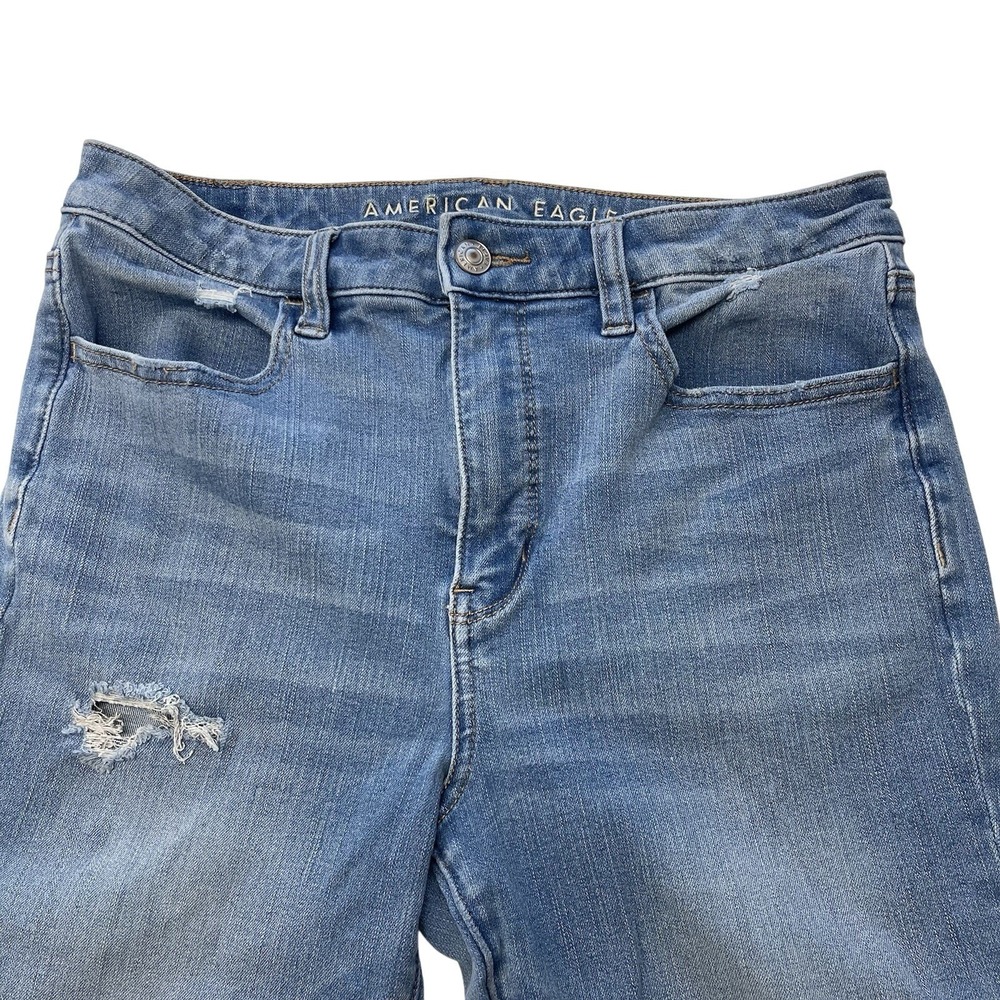 American Eagle Super Stretch Distressed Super High Rise Jegging Women's 8 Xshort